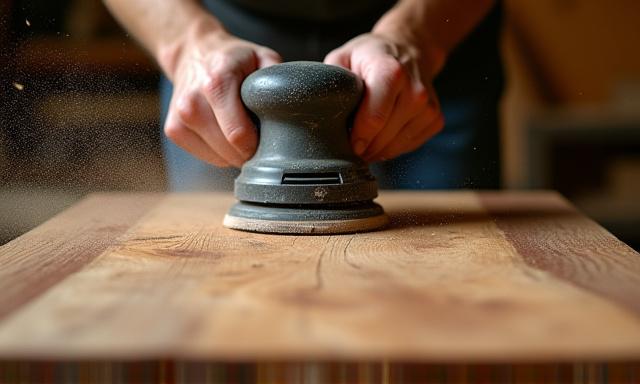 Customer using a rented sander