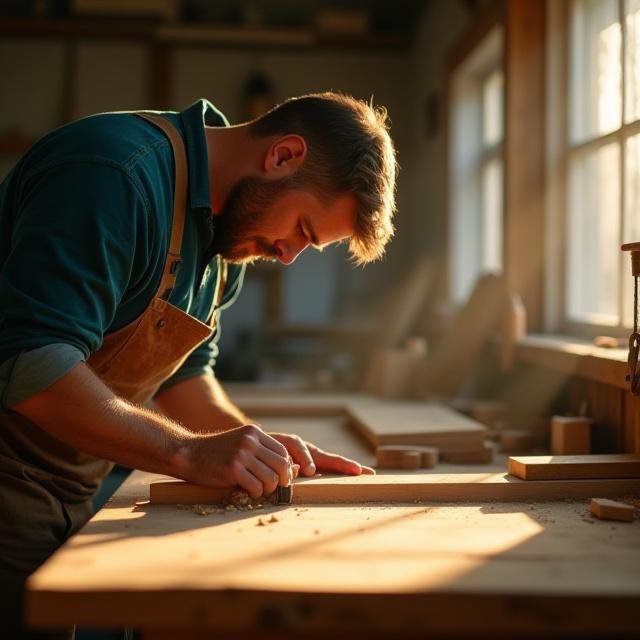 Artisan working in a modern workshop environment