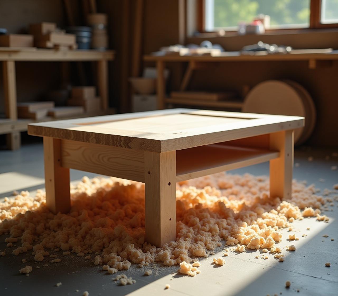 Wooden coffee table project in progress